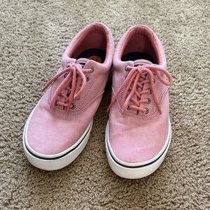 Men’s Pink Sperry Top-Sided Canvas Lace-Up Sneakers